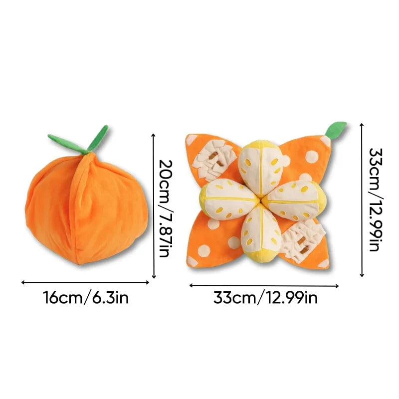 Orange Hide-and-Seek Plush Dog Toy