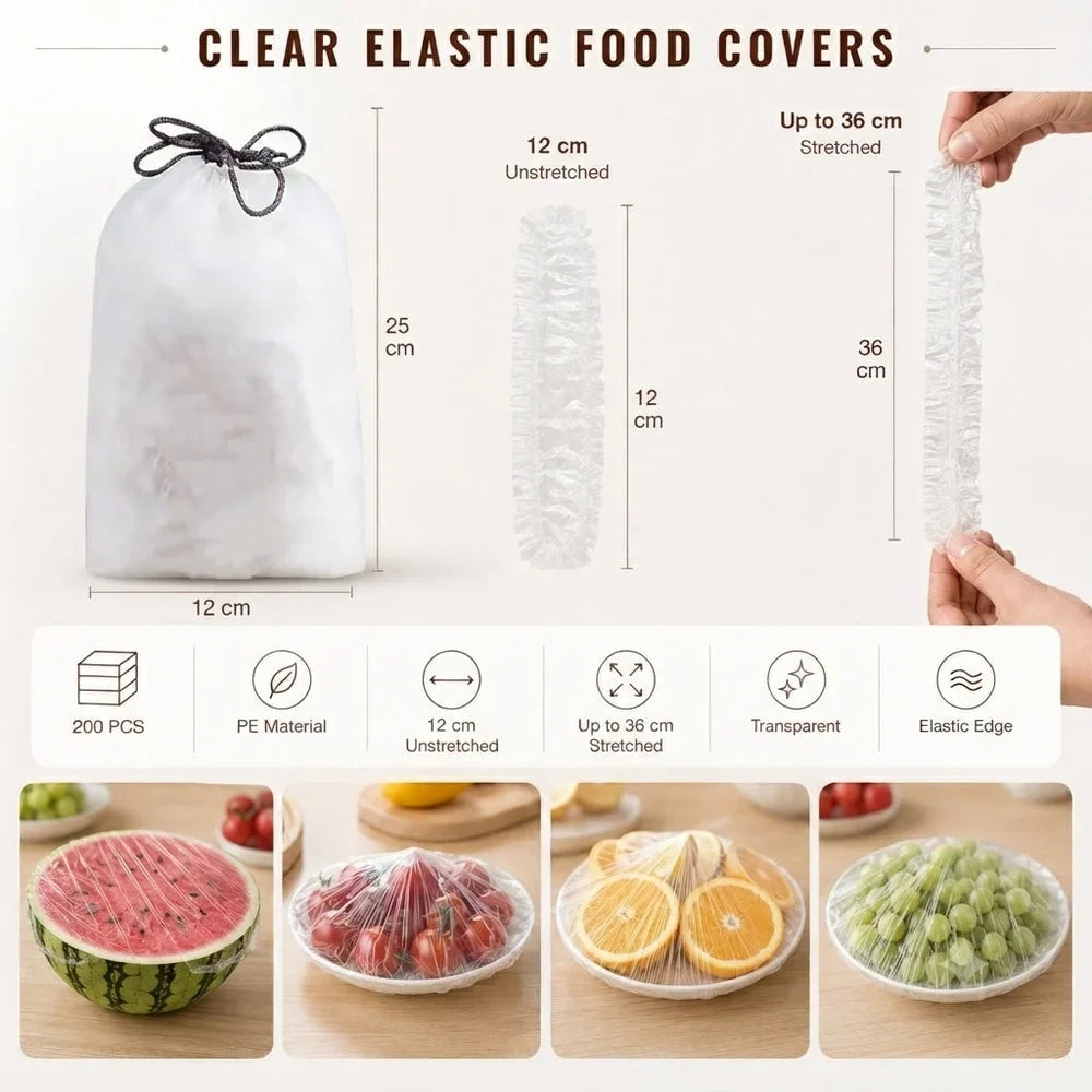 100PCS Disposable Stretch Food Covers