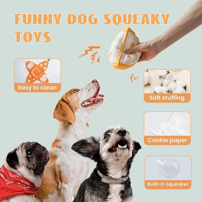 Orange Hide-and-Seek Plush Dog Toy