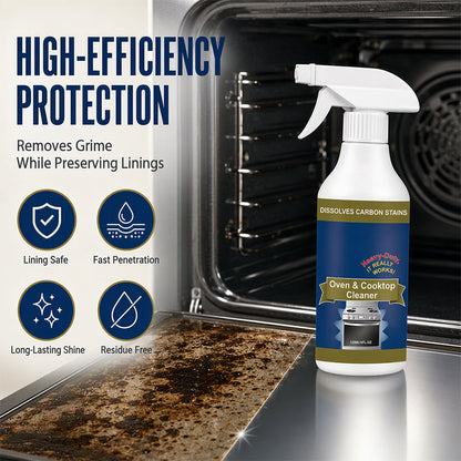 Heavy-Duty Oven& Cooktop Cleaner Spray -Powerful Grease & Burnt-On Stain Remover