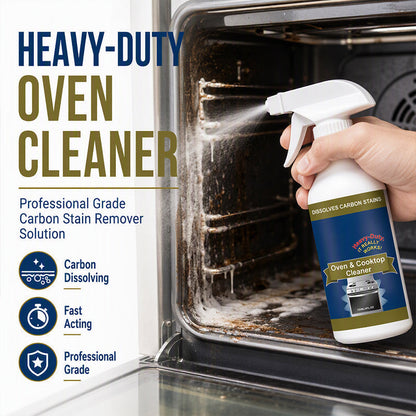 Heavy-Duty Oven& Cooktop Cleaner Spray -Powerful Grease & Burnt-On Stain Remover