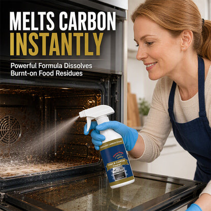 Heavy-Duty Oven& Cooktop Cleaner Spray -Powerful Grease & Burnt-On Stain Remover